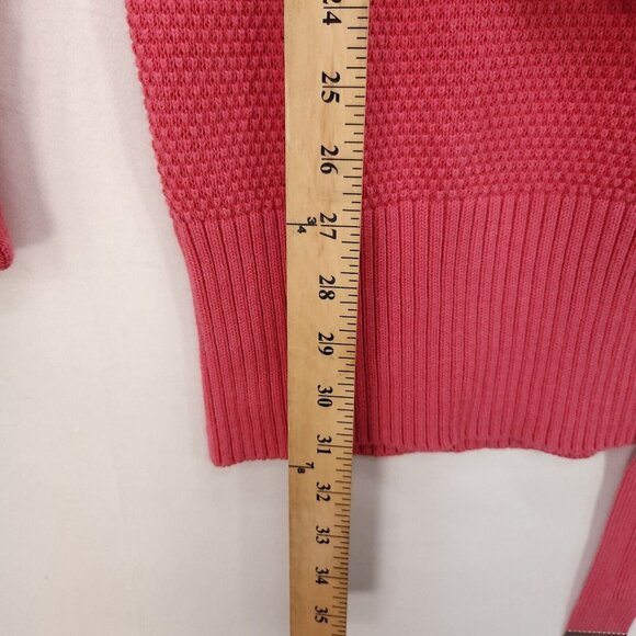 Armani Exchange Tunic Sweater Womens Large Crochet Belted Dress Wide Neck Coral - Picture 5 of 15